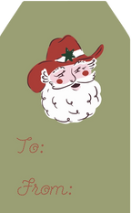 Cowboy Santa Holiday Hanging Gift Tags | Pack of 8
