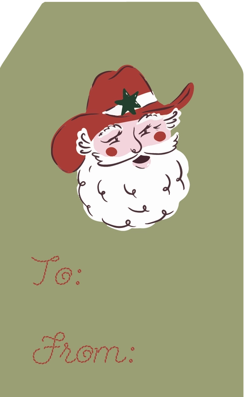 Cowboy Santa Holiday Hanging Gift Tags | Pack of 8