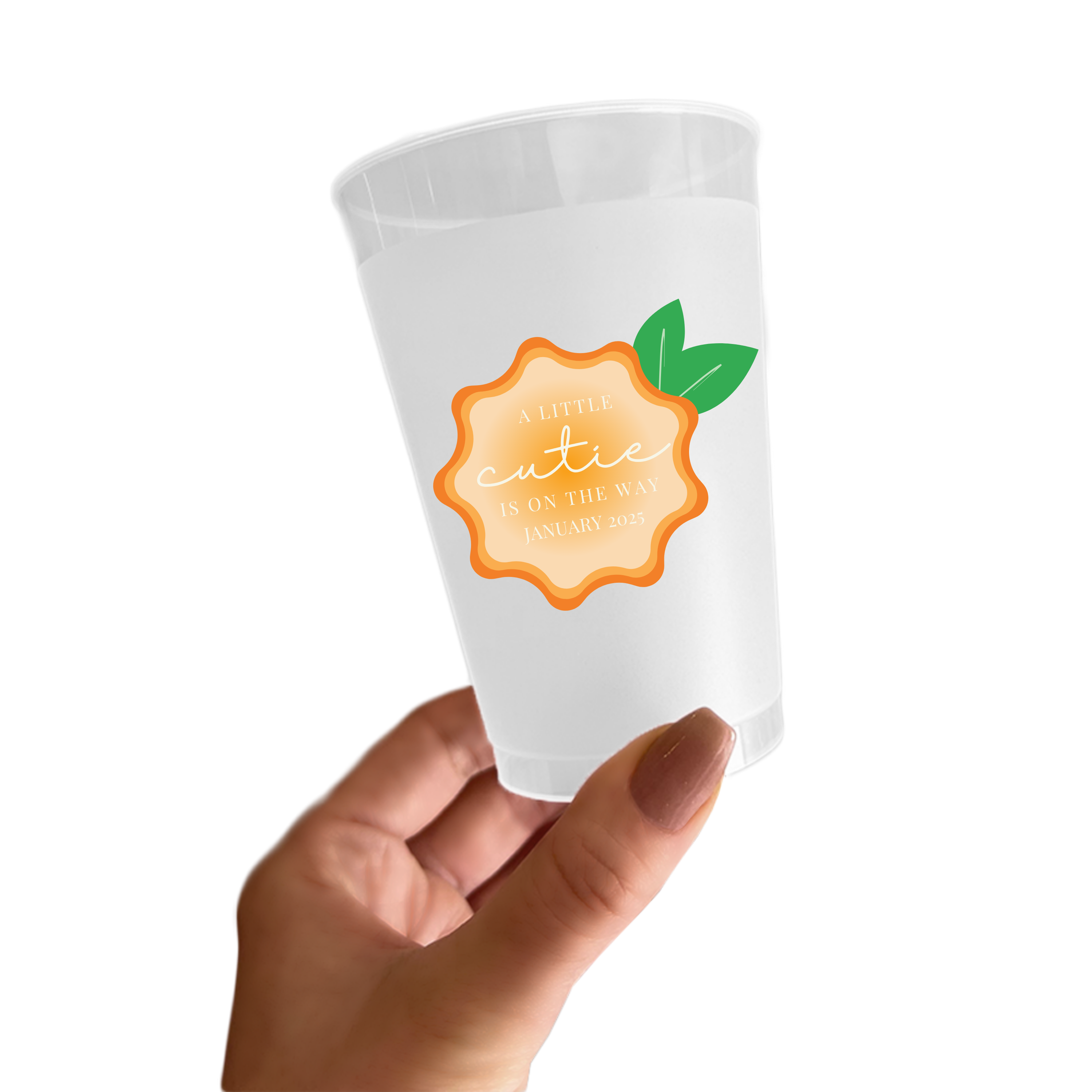 Hey Cutie Baby Shower Sticker Cups