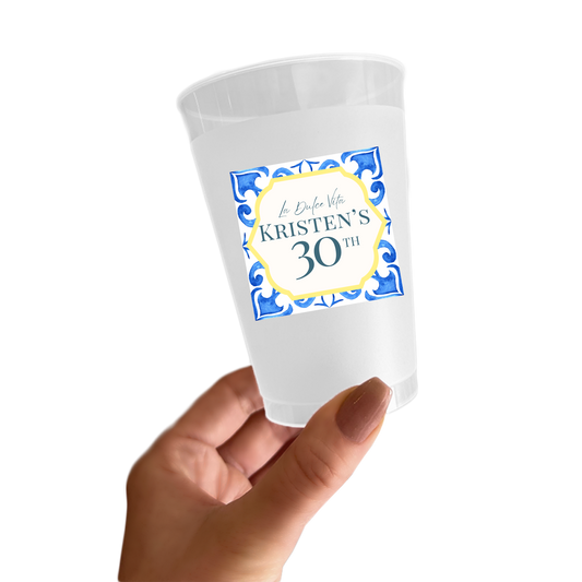 La Dolce Vita Birthday Sticker Cups