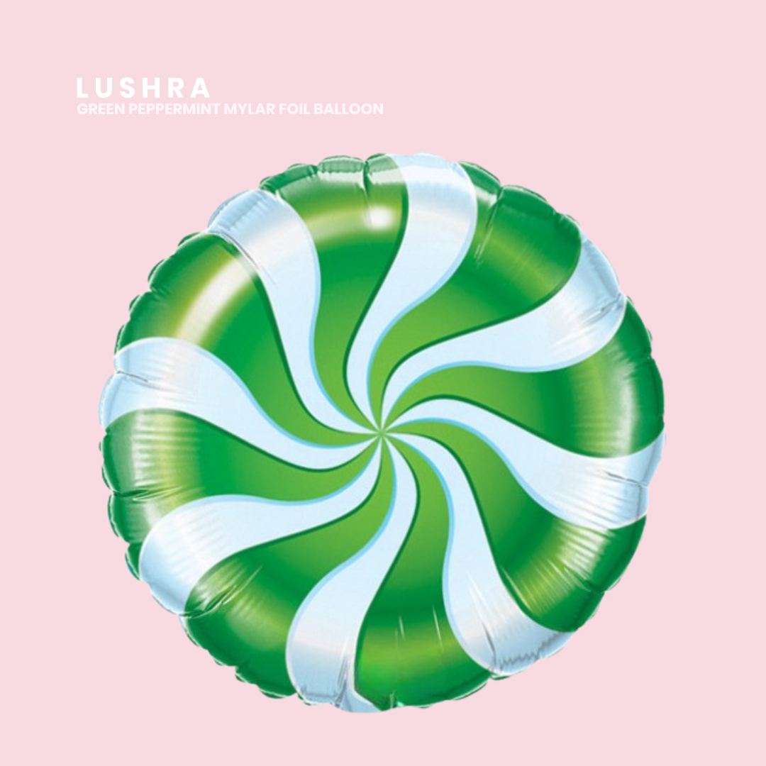Peppermint Mylar Balloons