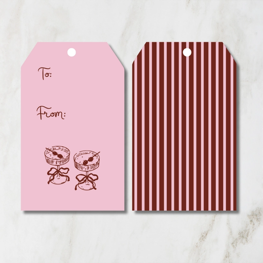 Girly Martini Holiday Hanging Gift Tags | Pack of 8