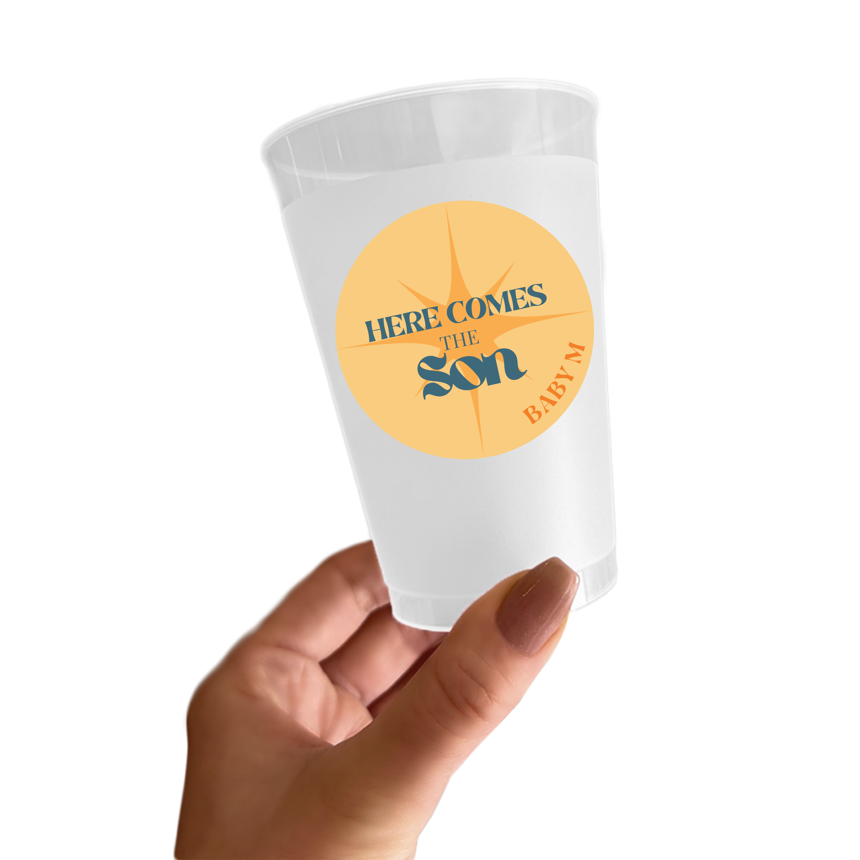 Here Comes The Sun Baby Shower Sticker Cups
