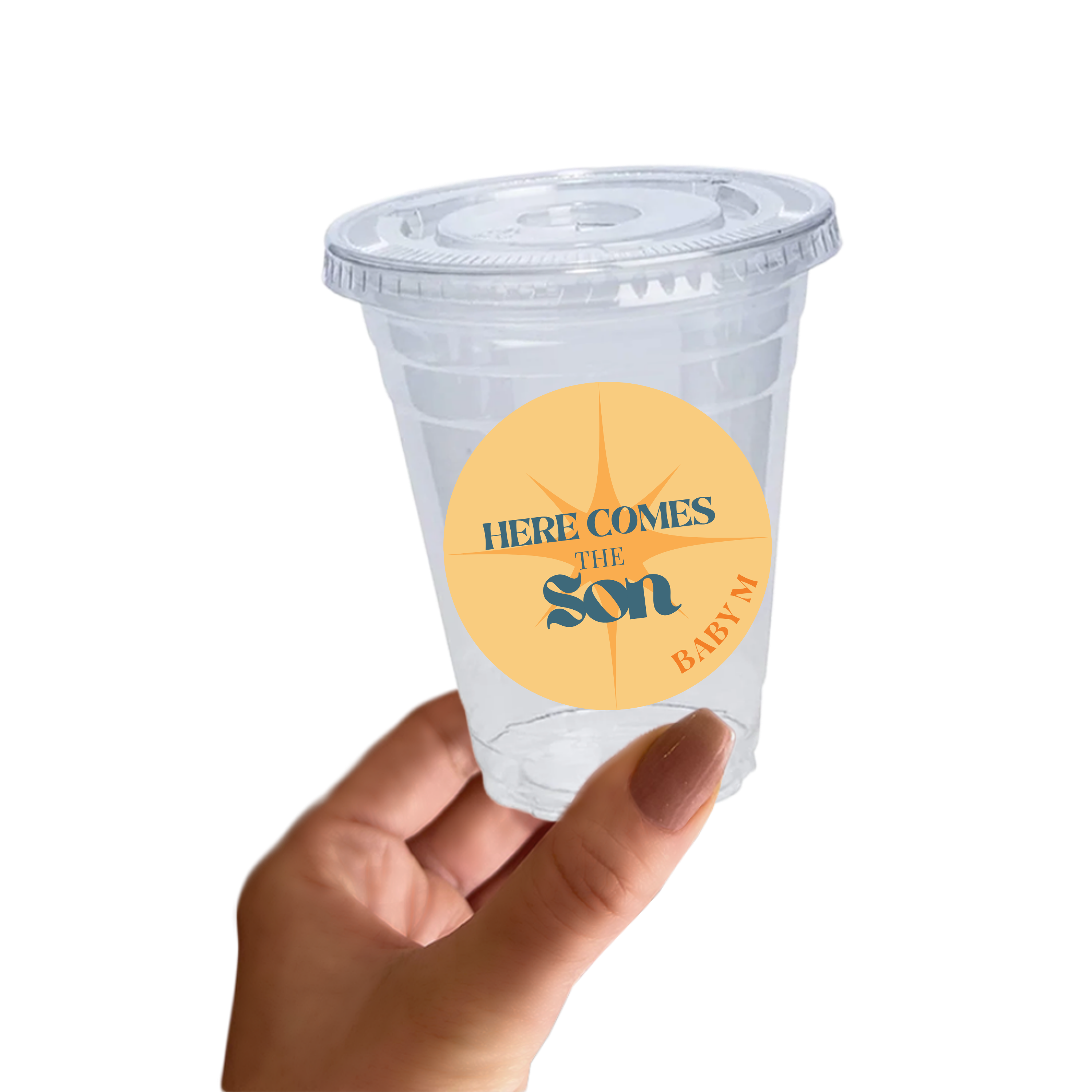 Here Comes The Sun Baby Shower Sticker Cups