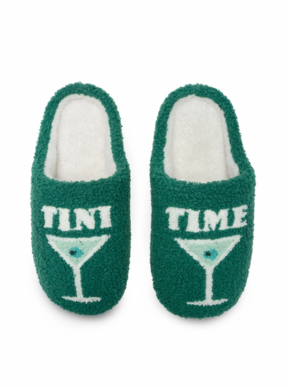 Indoor / Outdoor Slippers - Martini "Tini Time" - Green