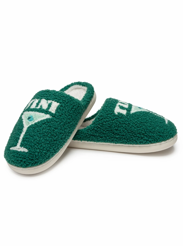 Indoor / Outdoor Slippers - Martini "Tini Time" - Green