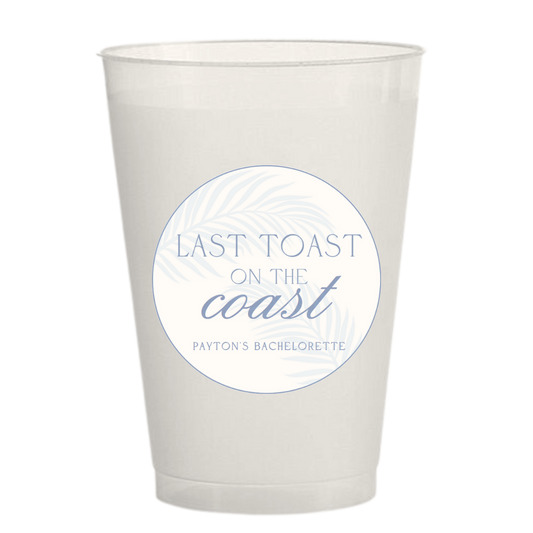 Last Toast On The Coast Bachelorette Sticker Cups