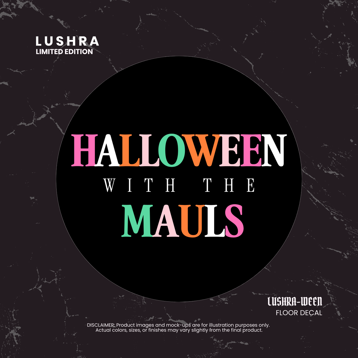 Limited Edition LUSHRA-WEEN Halloween sticker cup on party table