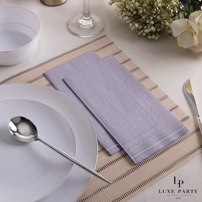 Lavender with Silver Guest Paper Napkins | 16 Dinner Napkins