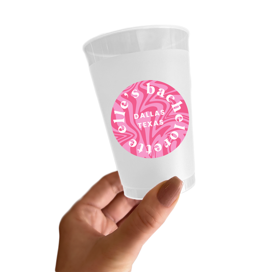 Material Girl Bachelorette Sticker Cups