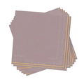 Mauve with Gold Stripe Paper Cocktail Napkins | 20 Beverage Napkins - 5" x 5"