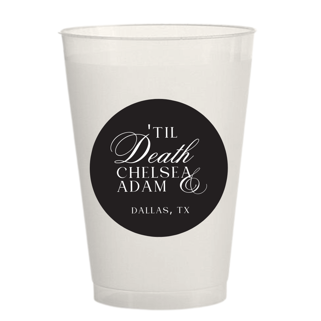 'Til Death Engagement Sticker Cups