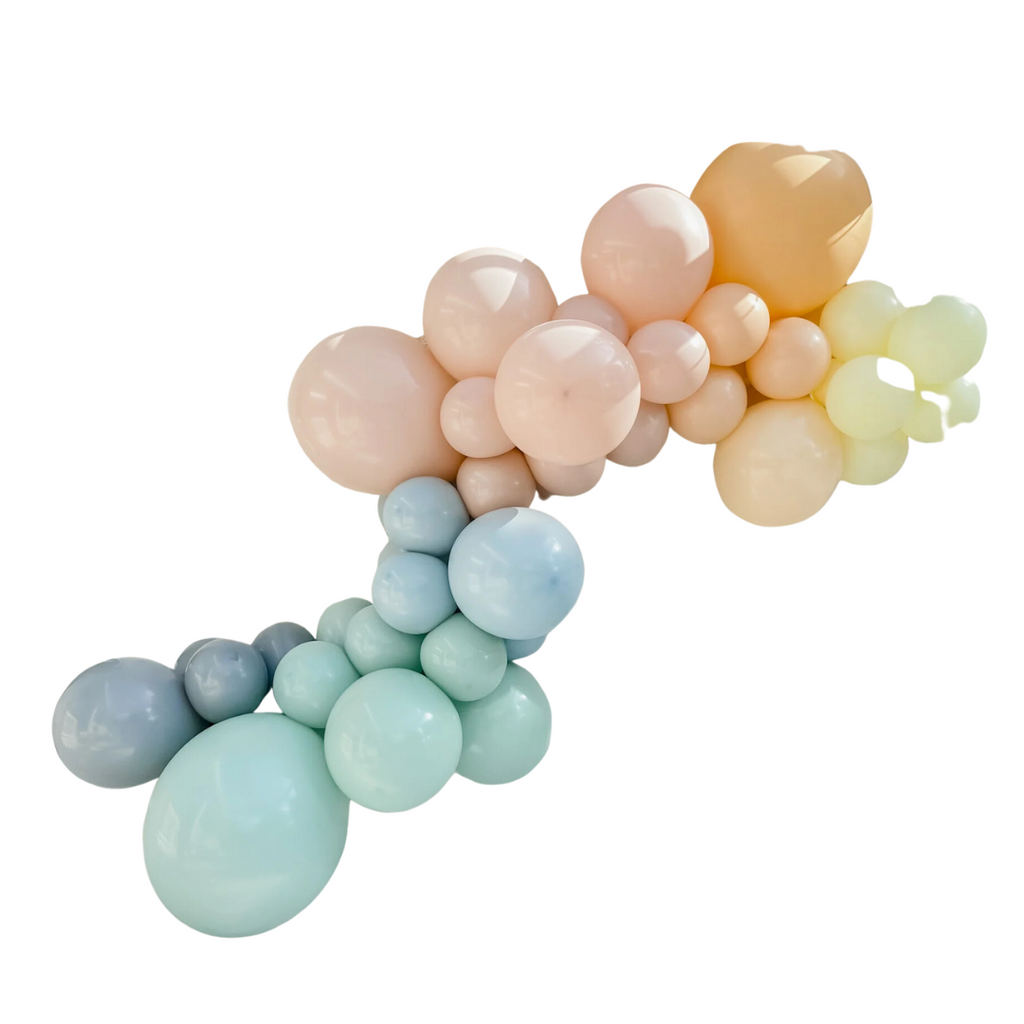 DIY 260 Pastel Rainbow Balloons Garland Kit - 24PCS Colorful Long Balloons  + 80PCS White Balloons with Balloon Pump, Fish Wire for Pastel Theme Party