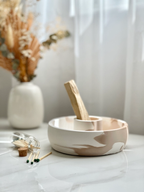 Palo Santo/Smudge Cement Holder/Tray [Coffee Marble]