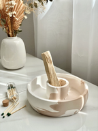 Palo Santo/Smudge Cement Holder/Tray [Coffee Marble]
