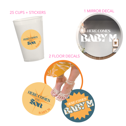 Here Comes The Sun Baby Shower Decal Package