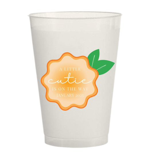 Hey Cutie Baby Shower Sticker Cups