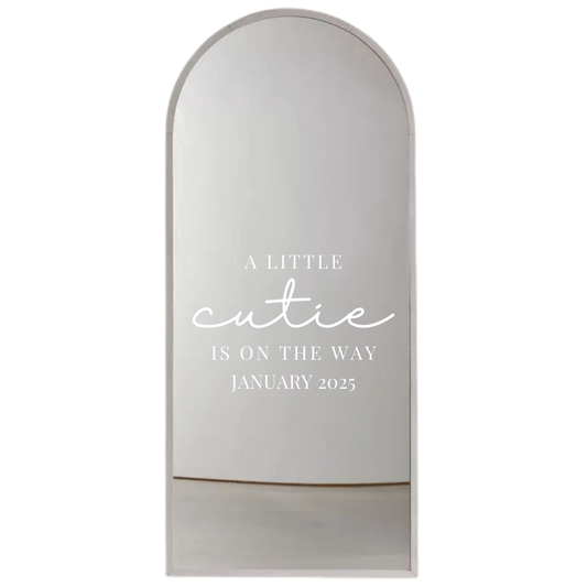 Hey Cutie Baby Shower Mirror Decal