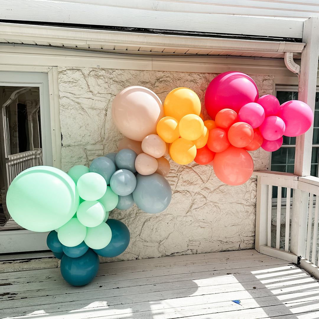 Modern Rainbow Inflated Balloon Garland