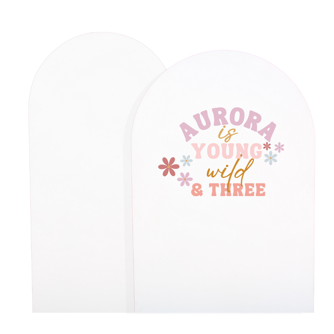 Young Wild & Three Birthday Backdrop Decal