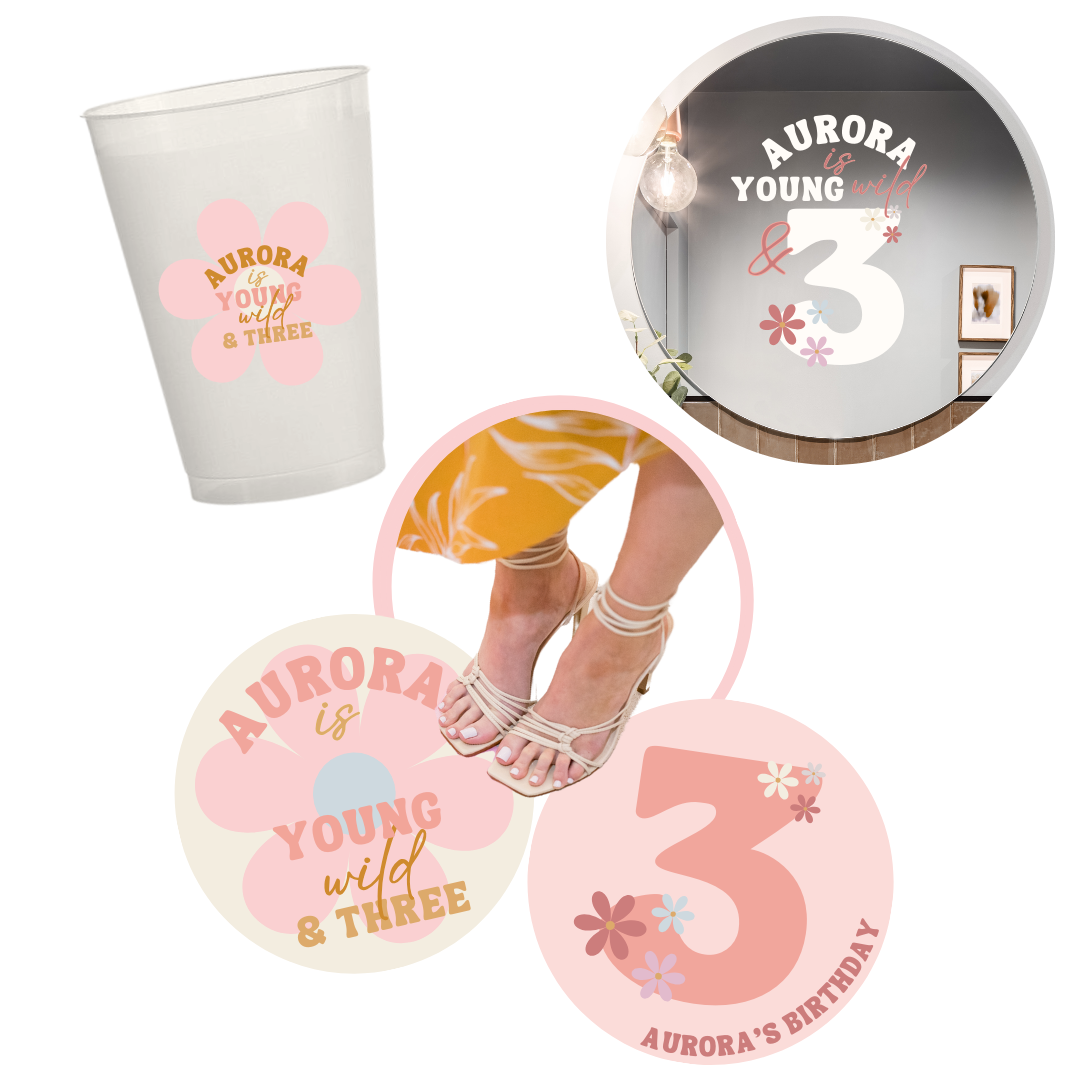 Young Wild & Three Birthday Decal Package