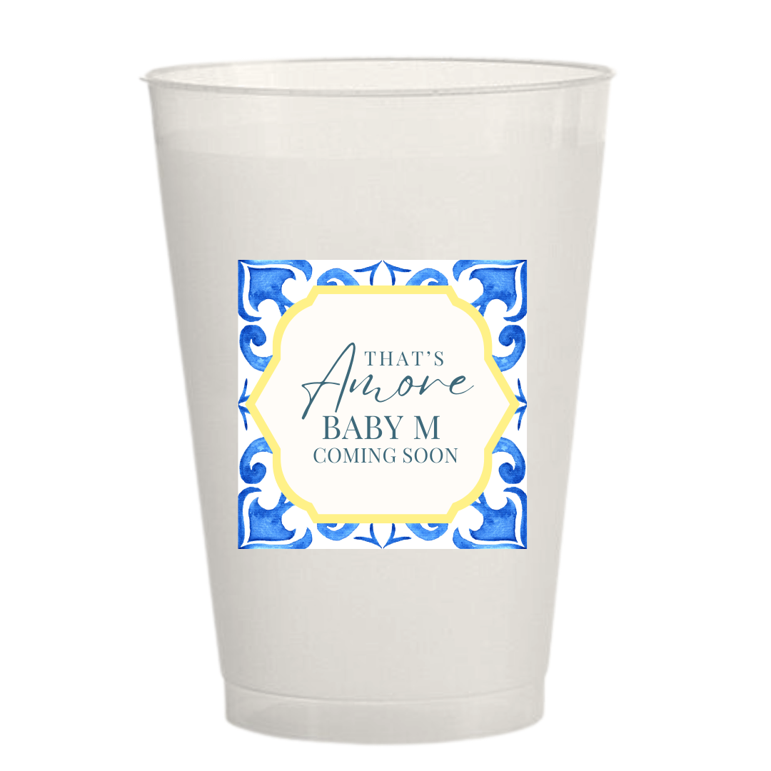 That's Amore Baby Shower Sticker Cups