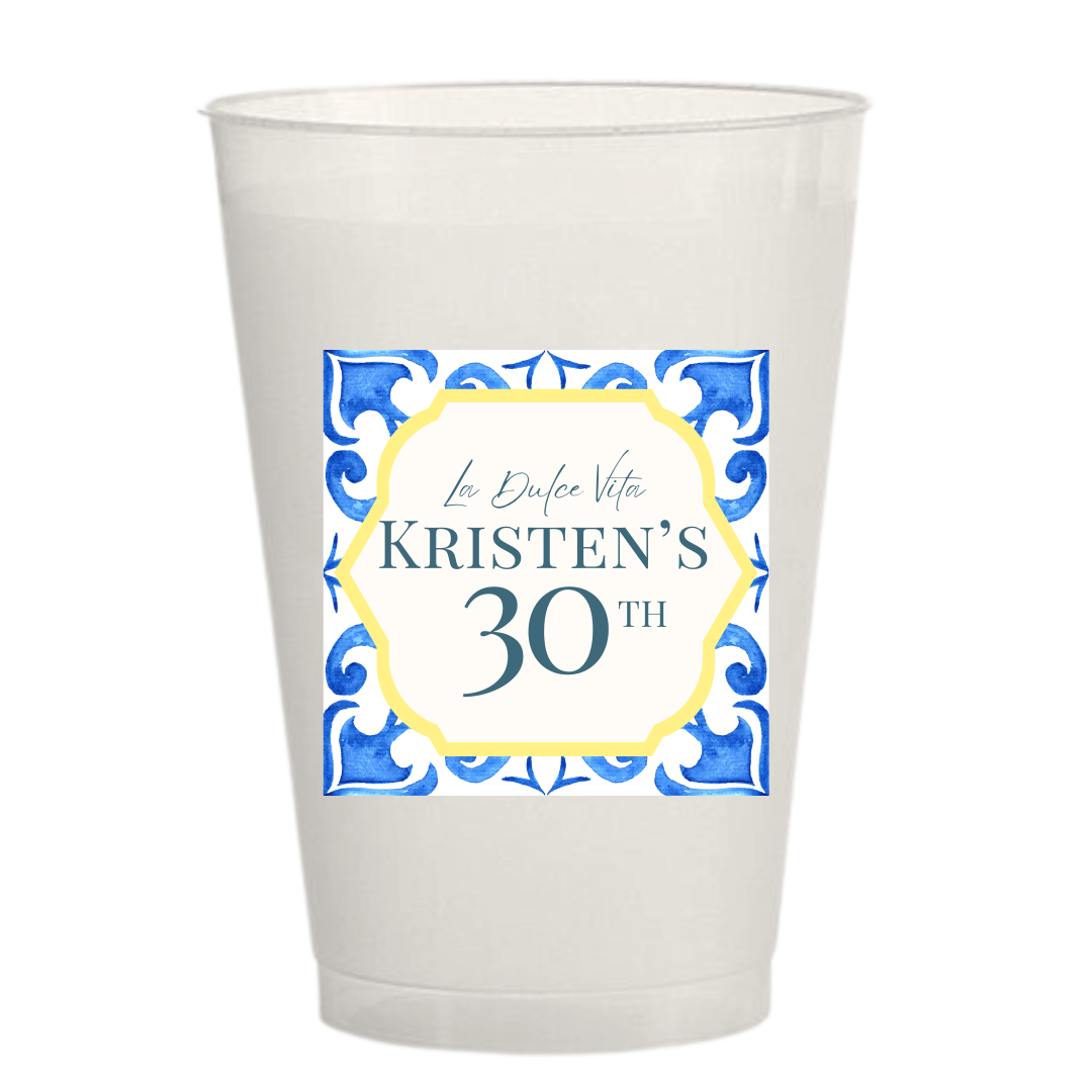 La Dolce Vita Birthday Sticker Cups