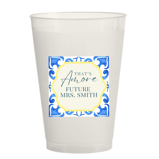 That's Amore Bridal Shower Sticker Cups