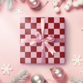 Pink Checkered Christmas Wrapping Paper