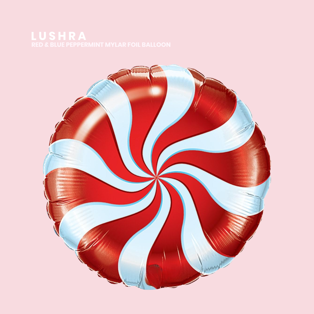 Peppermint Mylar Balloons