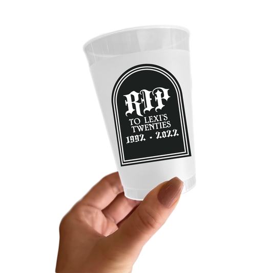 Death To My Decade Birthday Sticker Cups