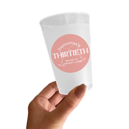 Rose All Day Birthday Sticker Cups