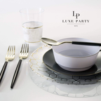 Round Emerald • Gold Plastic Appetizer Plates | 10 Pack