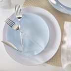 Round Ice Blue • Silver Plastic Appetizer Plates | 10 Pack