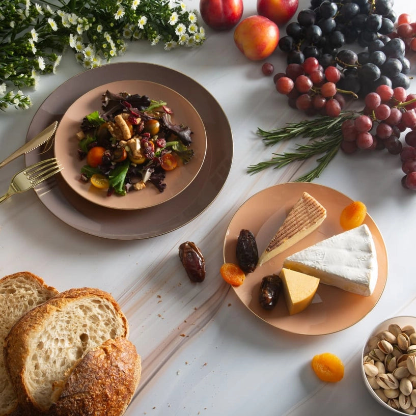 Round Truffle • Gold Plastic Appetizer Plates | 10 Pack