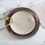 Round Truffle • Gold Plastic Dinner Plates | 10 Pack