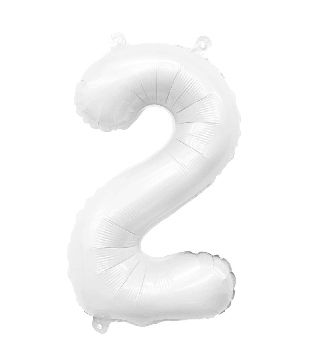 Number 2 White Foil Balloon