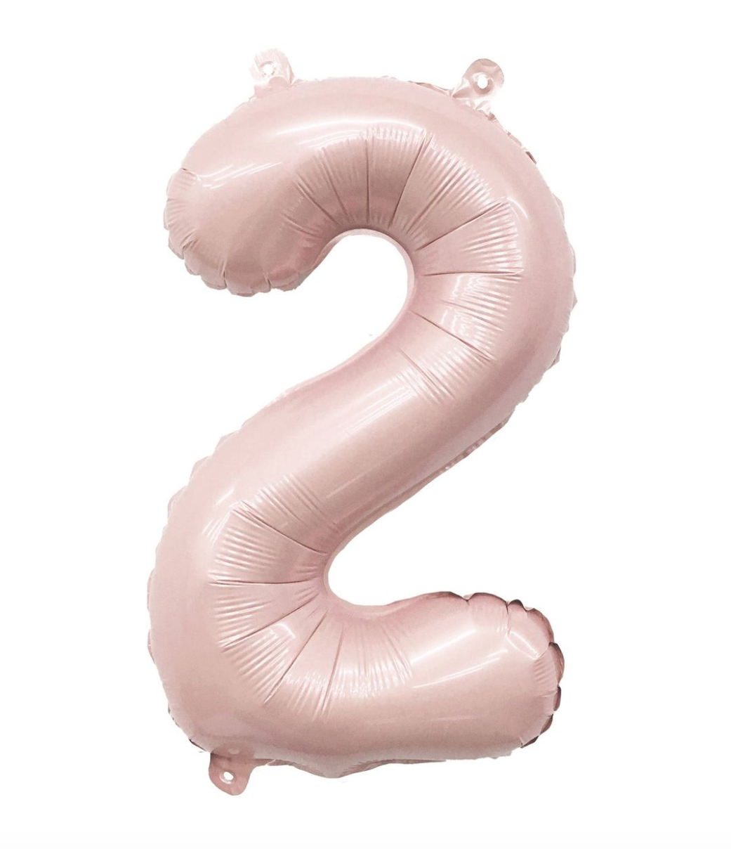 Number 2 Blush Foil Balloon