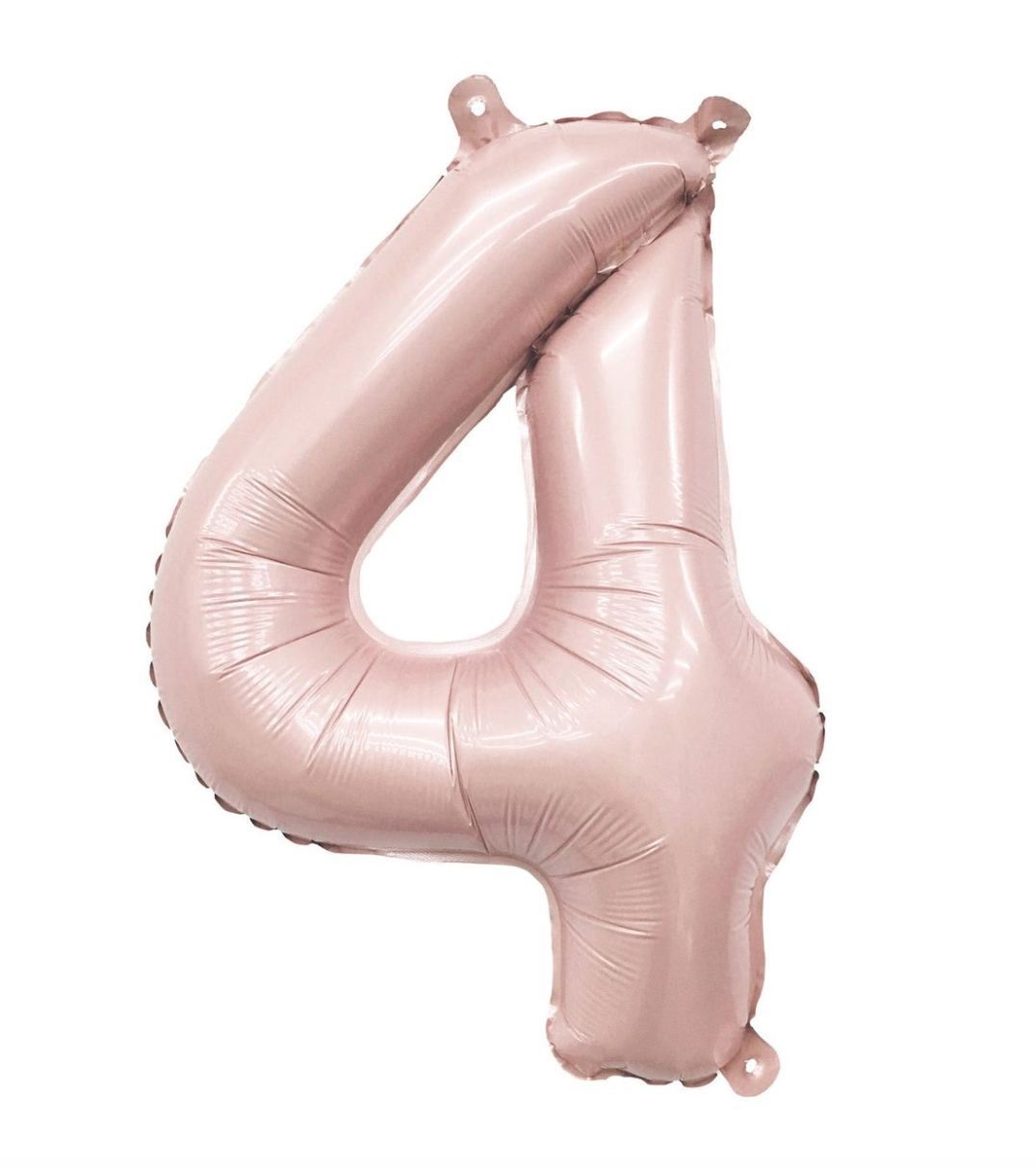 Number 4 Blush Foil Balloon