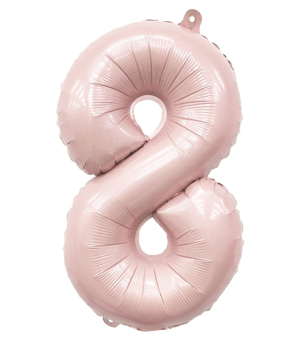 Number 8 Blush Foil Balloon