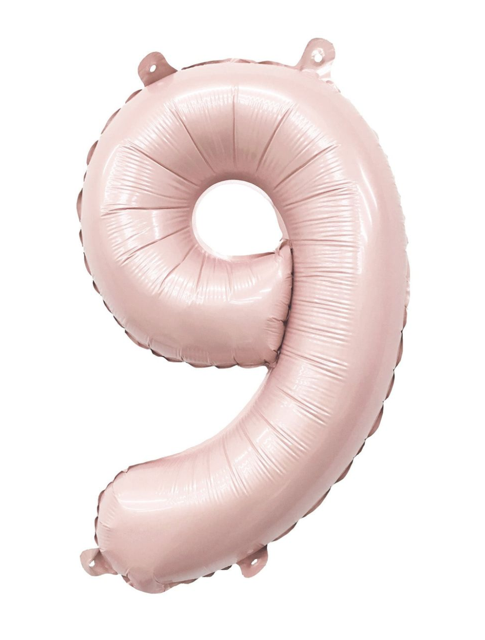 Number 9 Blush Foil Balloon