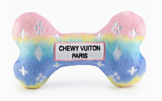 Pink Ombre Chewy Vuiton Bone Squeaker Dog To