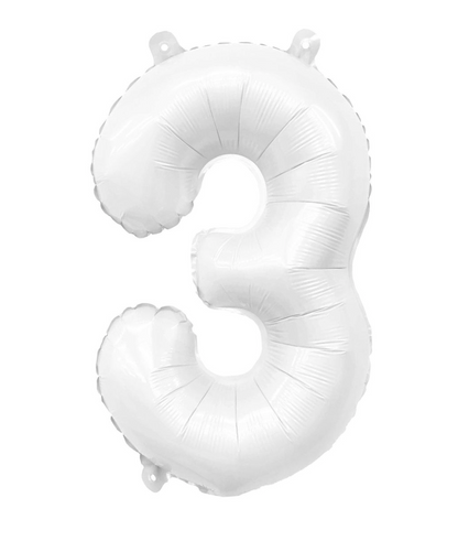 White - Number Foil Balloon