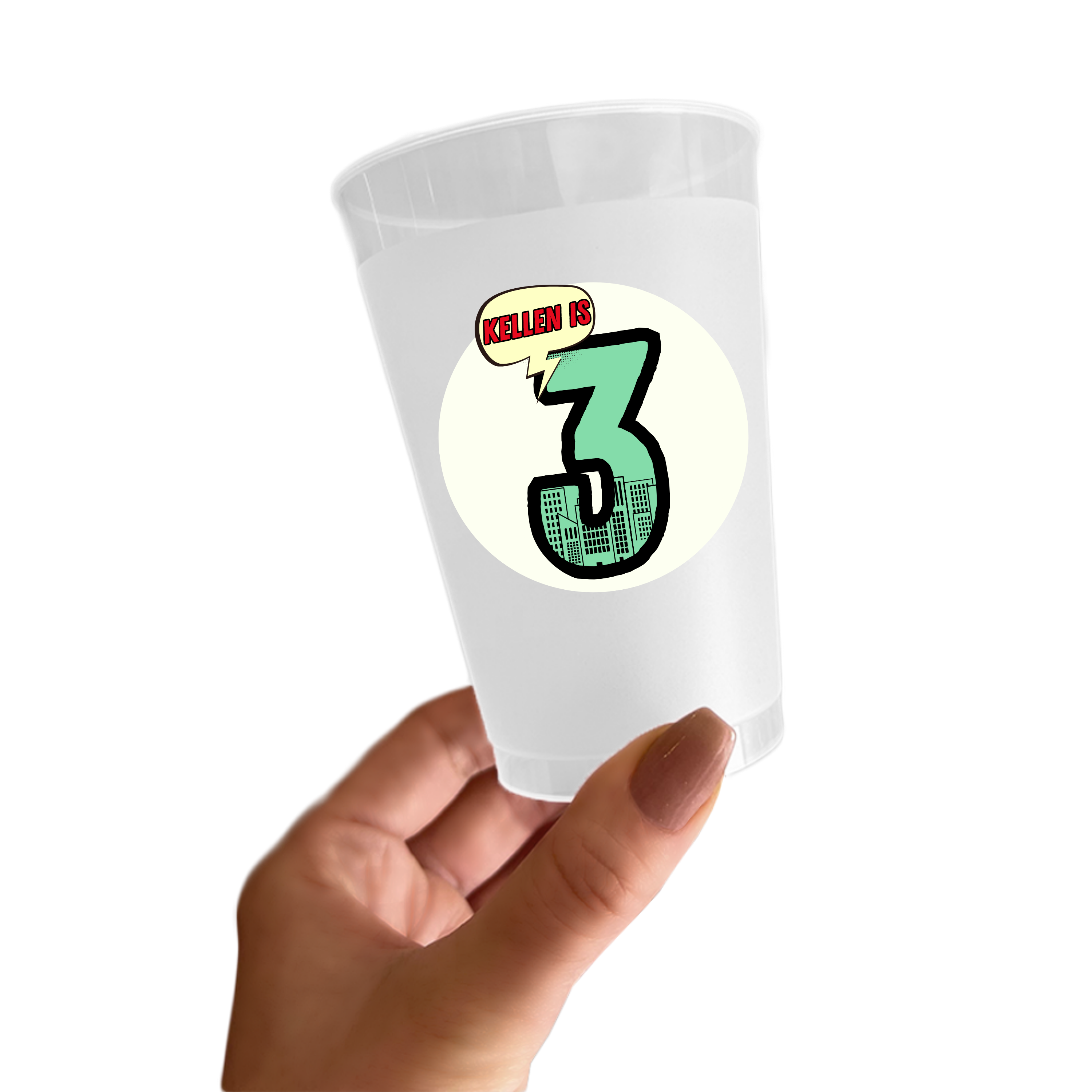 Superhero Birthday Sticker Cups