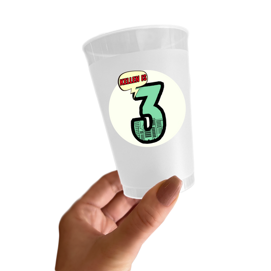 Superhero Birthday Sticker Cups