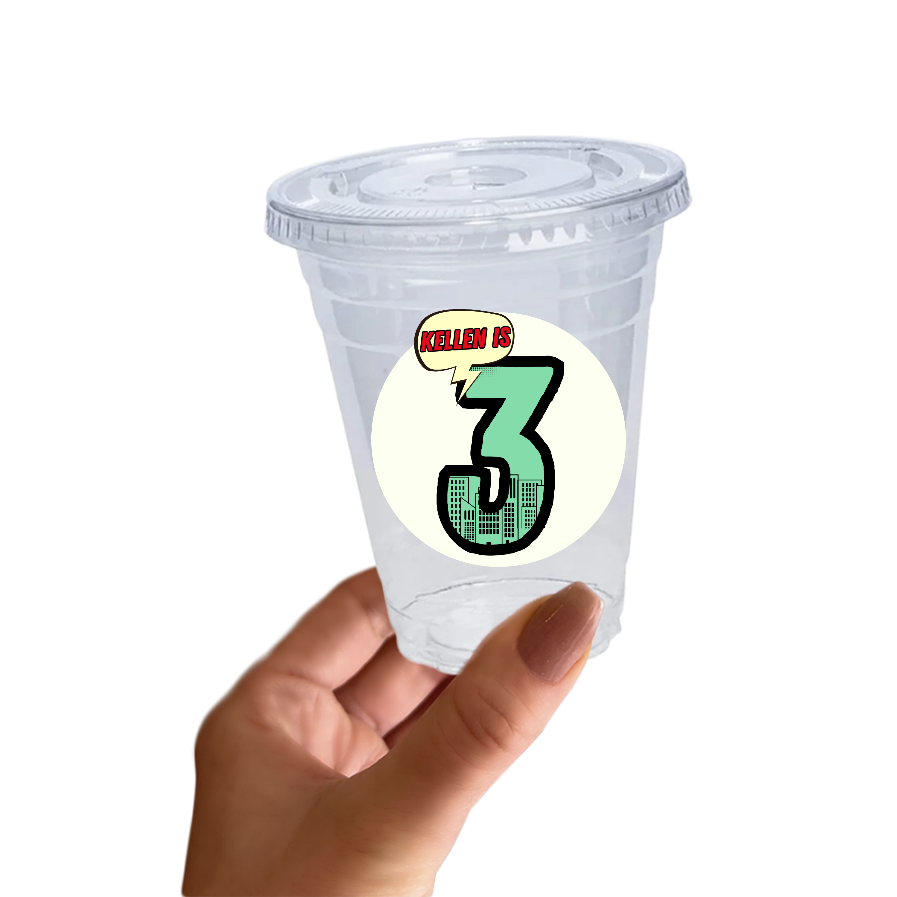 Superhero Birthday Sticker Cups