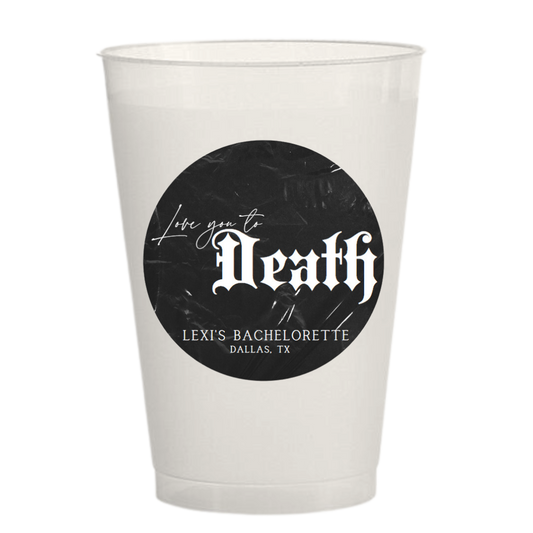 'Til Death Bachelorette Sticker Cups