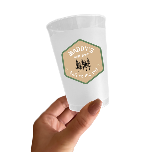 Last Trail Before The Veil Bachelorette Sticker Cups