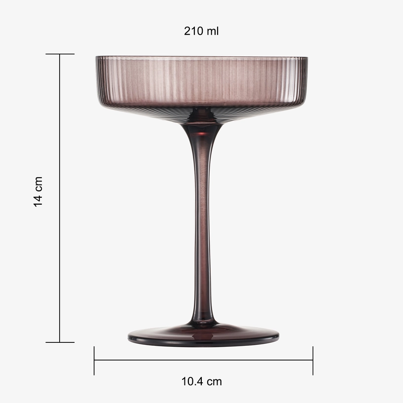 Venus Ribbed Champagne Coupe Set 7oz | Set of 6