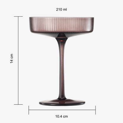 Venus Ribbed Champagne Coupe Set 7oz | Set of 6